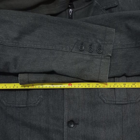Calvin Klein Jeans Denim Jacket Hooded Button Full Zip Men's Size XL Gray - Picture 11 of 11